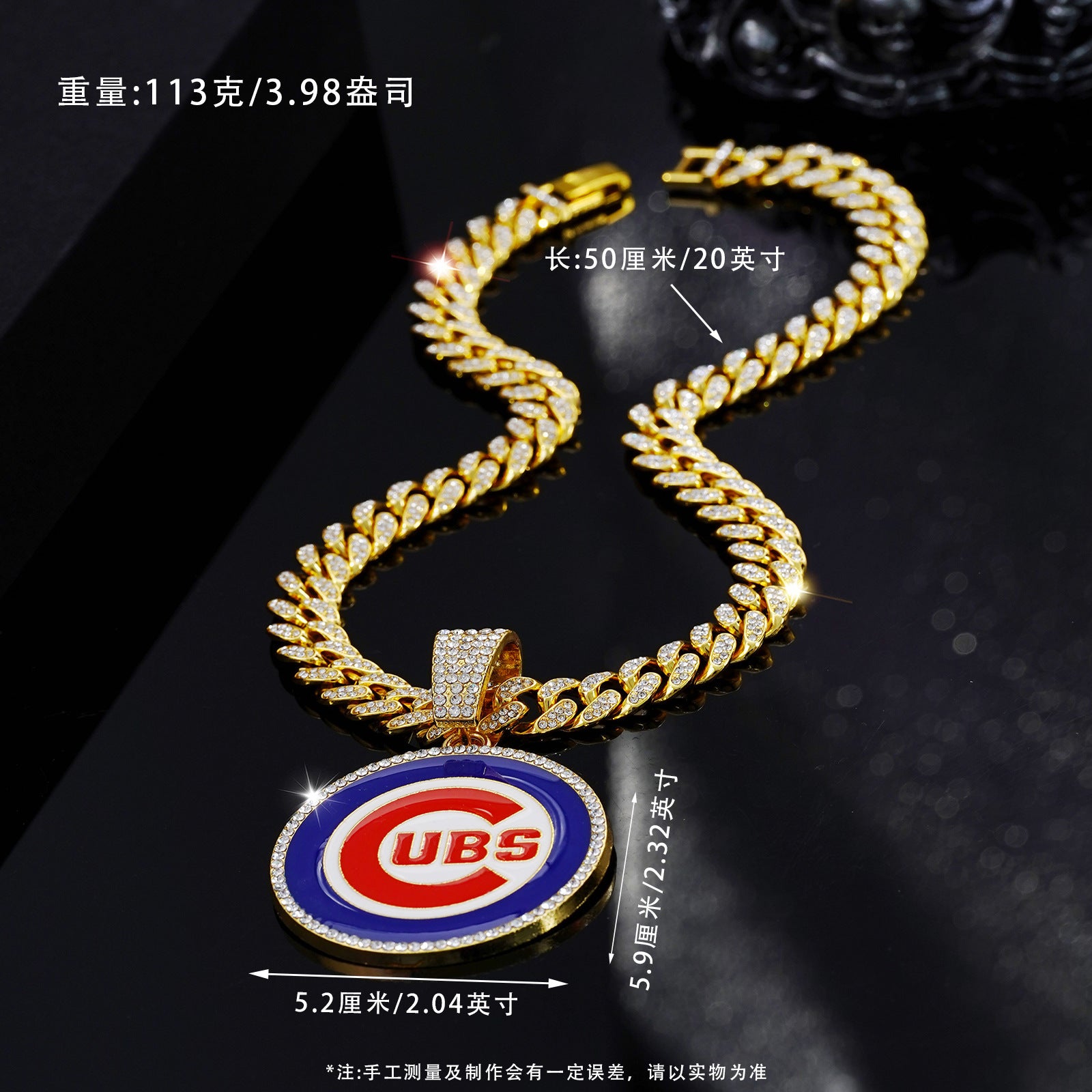 Wholesale Fashionable colorful oil drop necklace hip hop full diamond Cuban chain